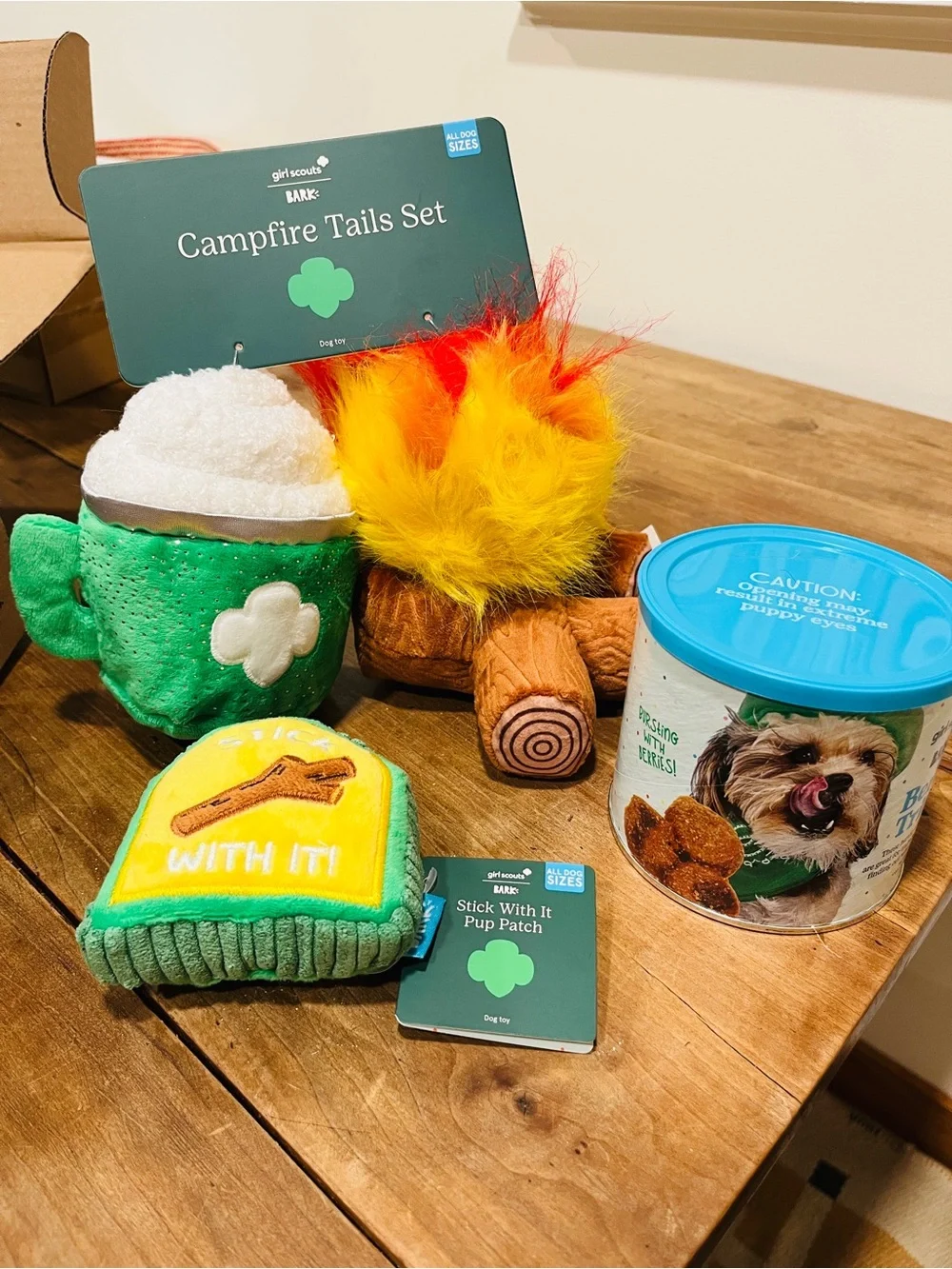 NWT BarkBox x Girl Scouts Campfire Tails Set